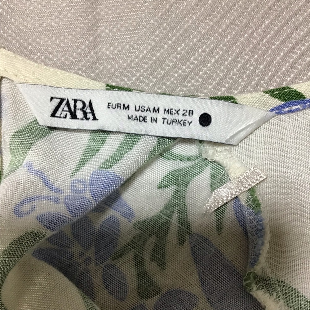 Zara Sofia Puff Sleeves Cream Maxi Dress Floral Design - Picture 10 of 10